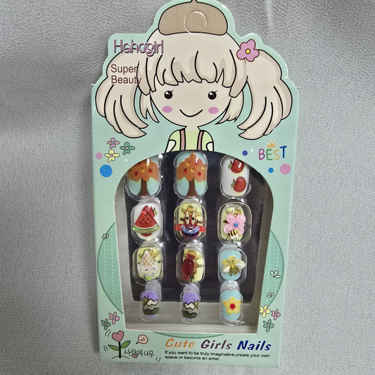 Girls Nails 12-Piece Set