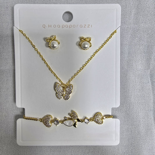 Flower Jewellery 3-Piece Set (Necklace, Earrings, Bracelet)