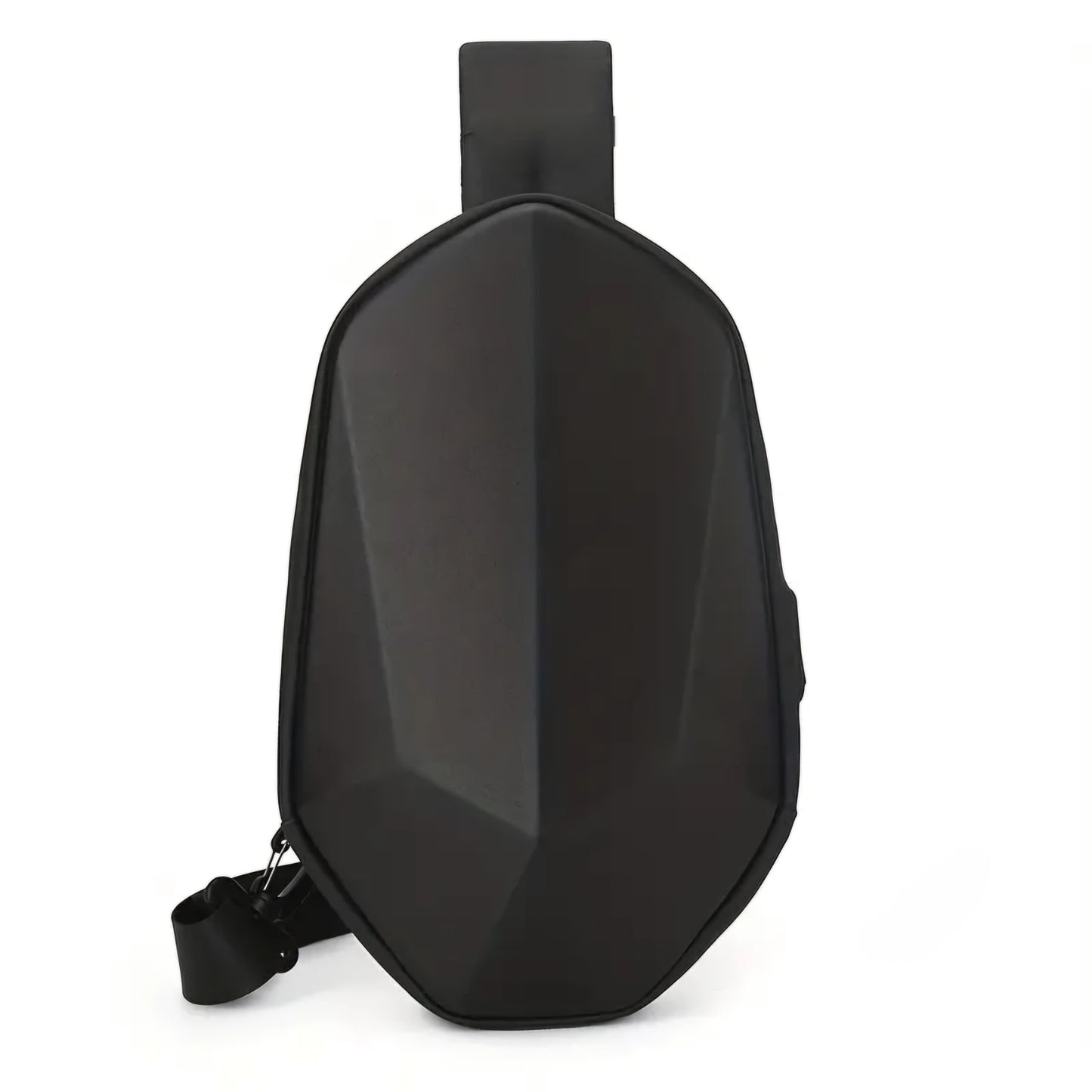 CROSS BODY SHOULDER BAG WITH USB PORT-BLACK