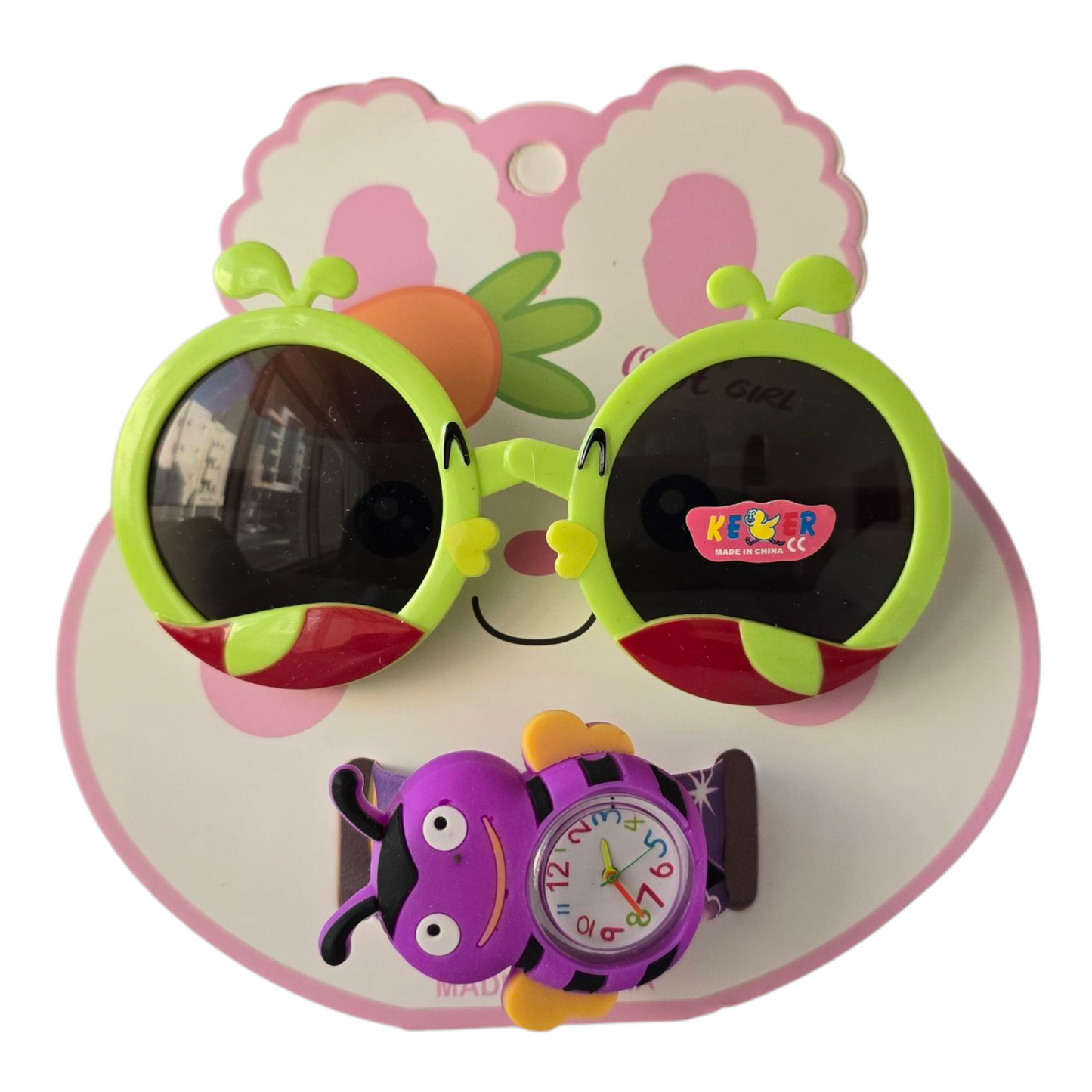 Kids Combo, Kids Round Shape Sunglasses, With Analog Watch