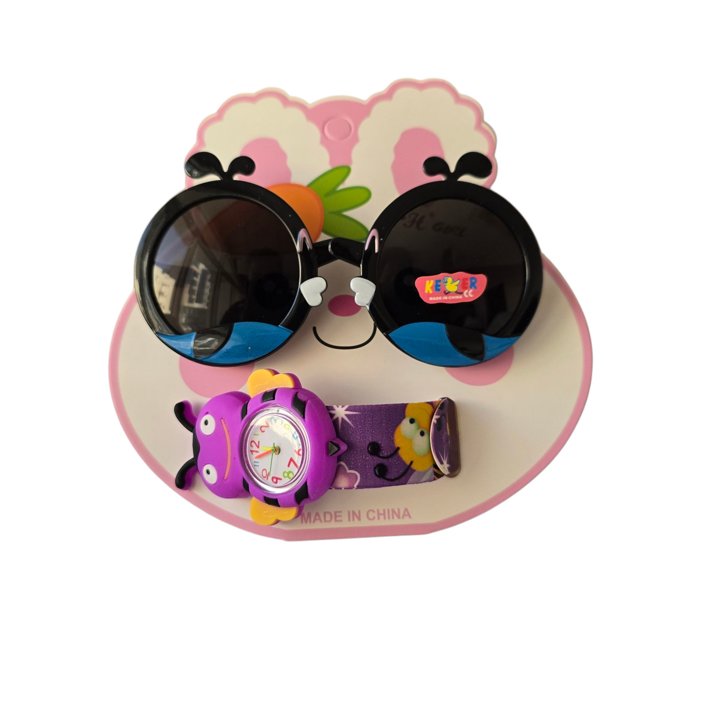 Kids Combo, Kids Round Shape Sunglasses, With Analog Watch
