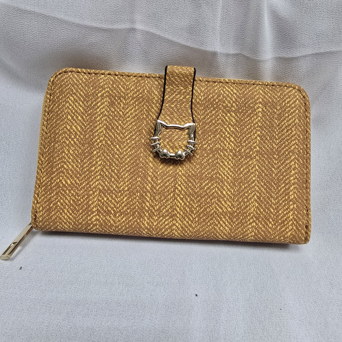 PU Leather Women’s Wallet with Zipper Pocket and Card Holder (TP-000133) - Yellow