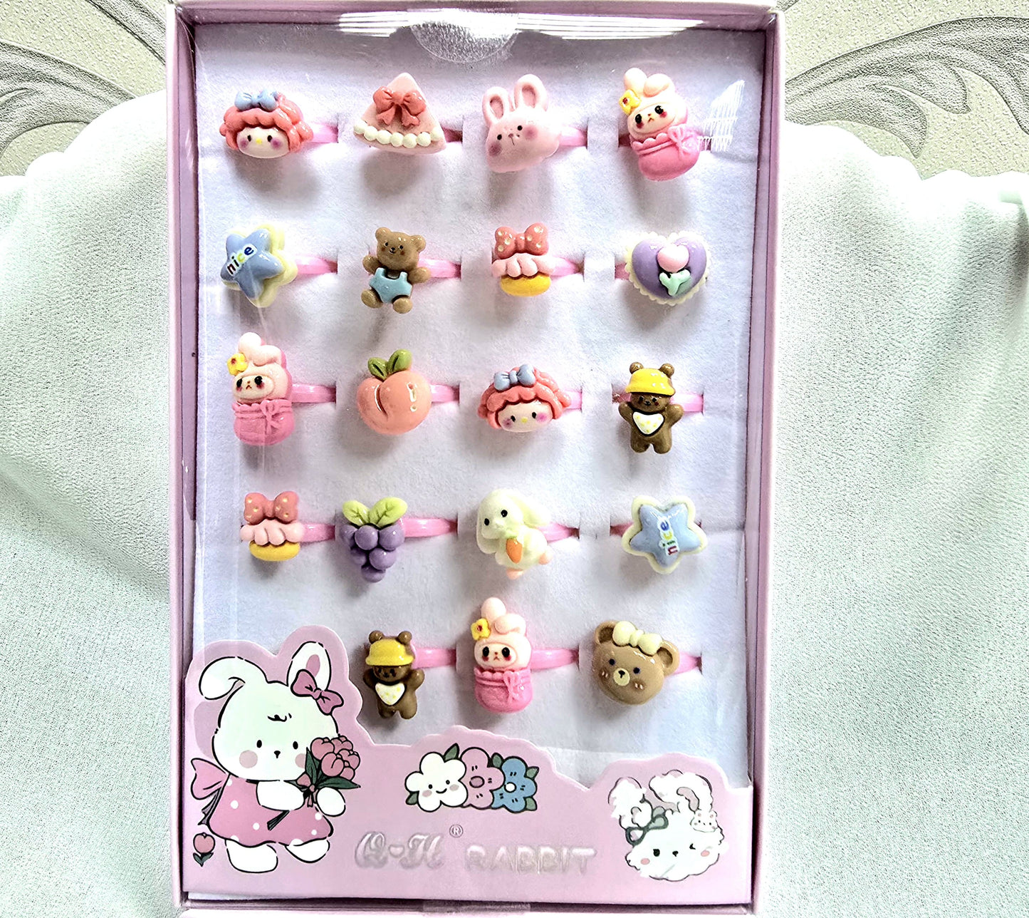 KIDS FINGER TOY RING 20PCS SET BOX