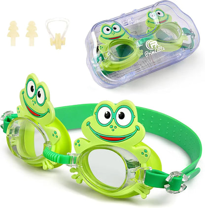 Child Swim Cap Shark Swimming Goggles Kids Earplugs Nose Clip, Boys 3-Piece Swim Set (3-12 Years Old)