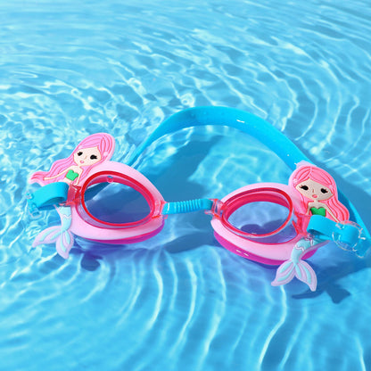Child Swim Cap Shark Swimming Goggles Kids Earplugs Nose Clip, Boys 3-Piece Swim Set (3-12 Years Old)