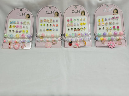 Children's Bracelet &amp; Earring Gift Set – Assorted Designs