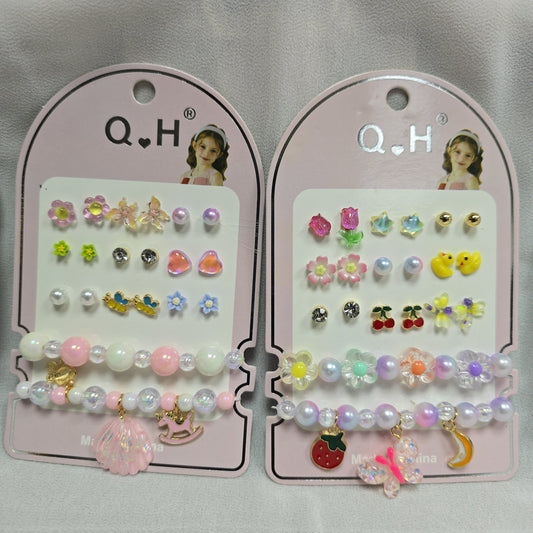 Children's Bracelet &amp; Earring Gift Set – Assorted Designs