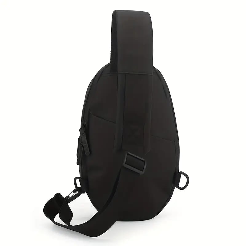 CROSS BODY SHOULDER BAG WITH USB PORT-BLACK