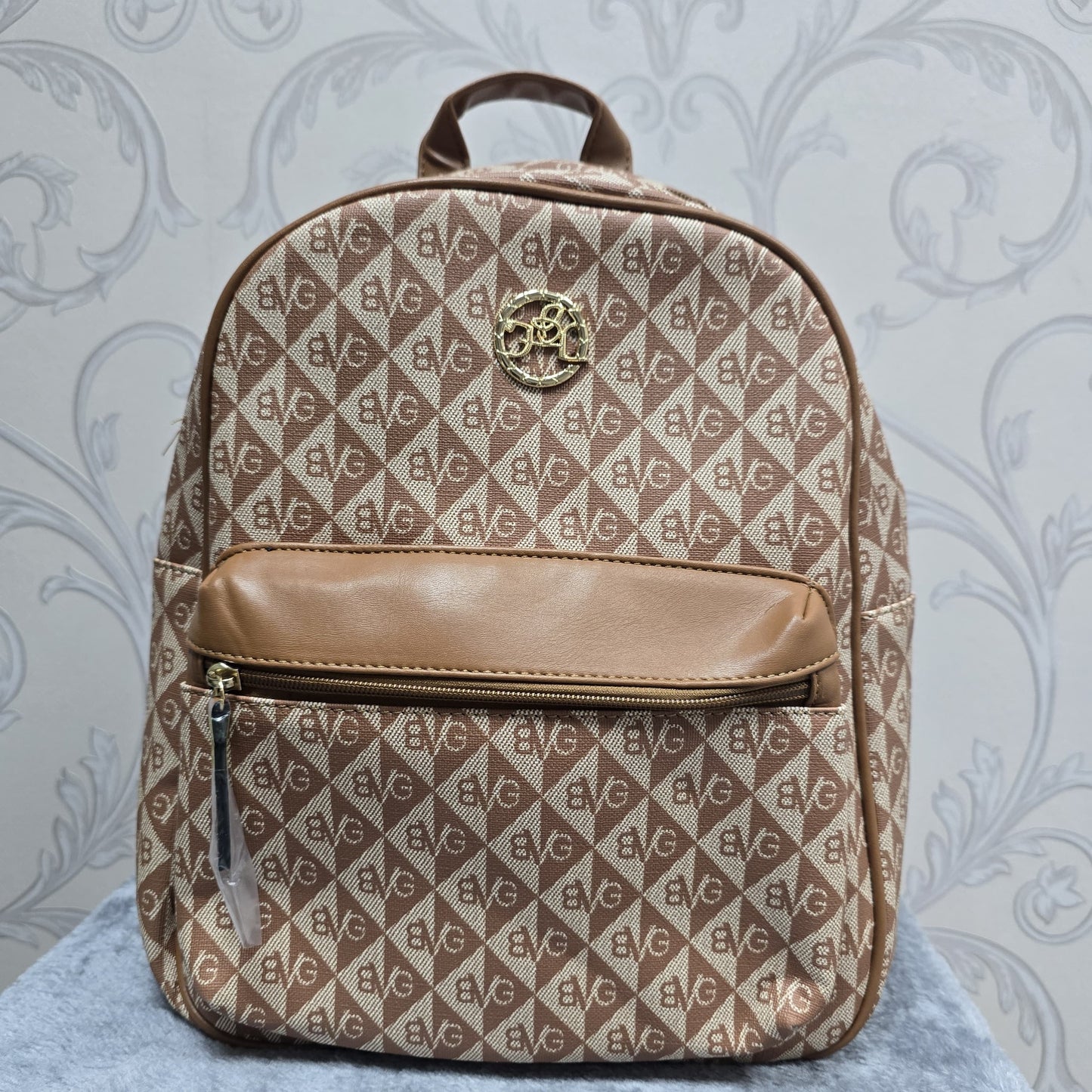 New Backpack Young Woman's Famous PU Bag Zipper Closure Custom Pattern Polyester Lining School Style Letter Design