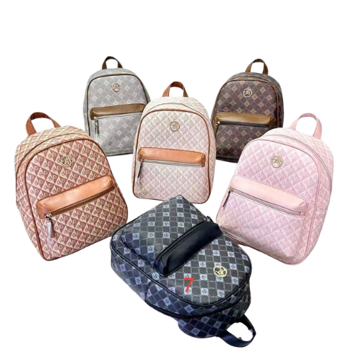 New Backpack Young Woman's Famous PU Bag Zipper Closure Custom Pattern Polyester Lining School Style Letter Design