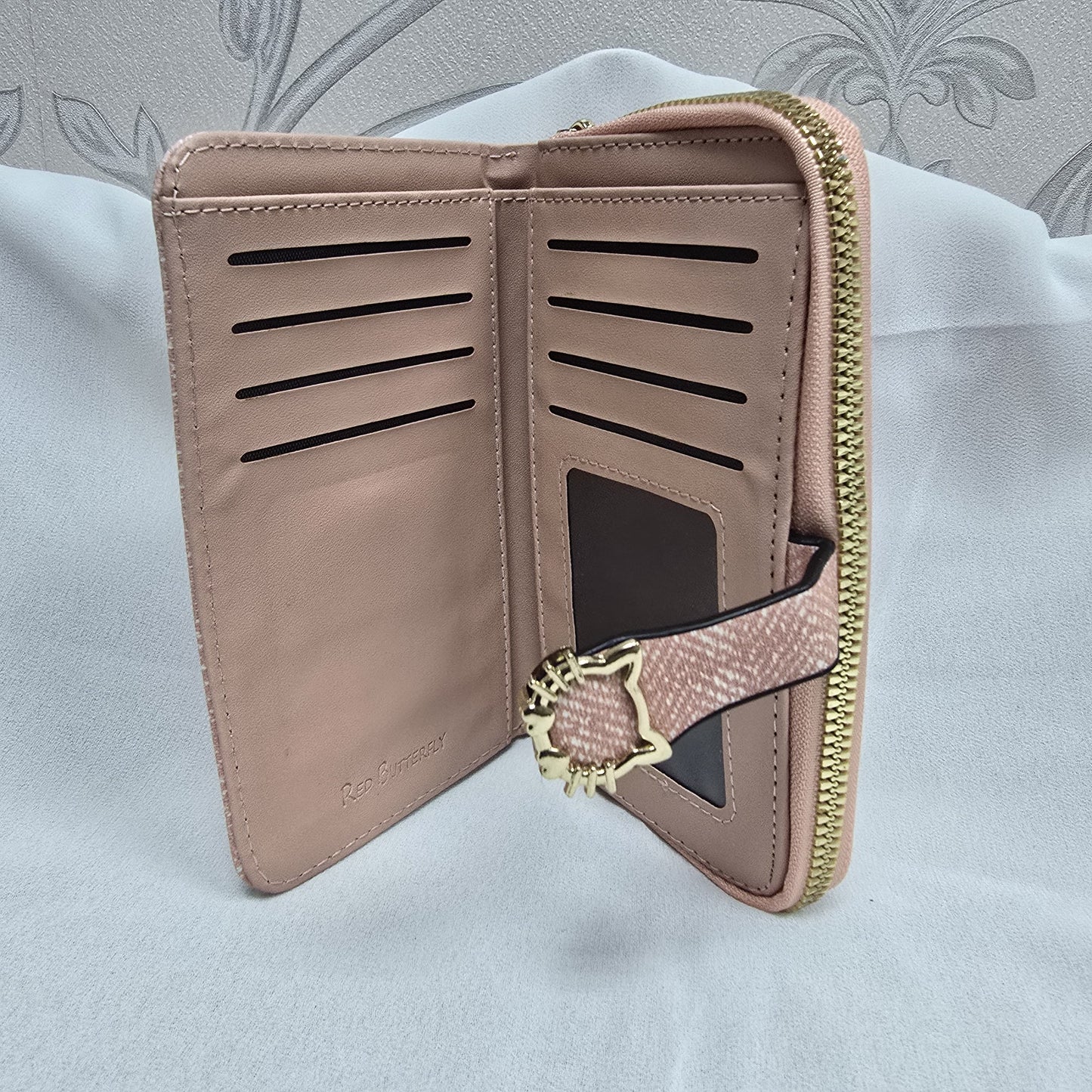 PU Leather Women’s Wallet with Zipper Pocket and Card Holder (TP-000133) - Light Pink