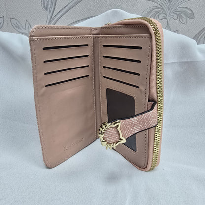 PU Leather Women’s Wallet with Zipper Pocket and Card Holder (TP-000133) - Light Pink