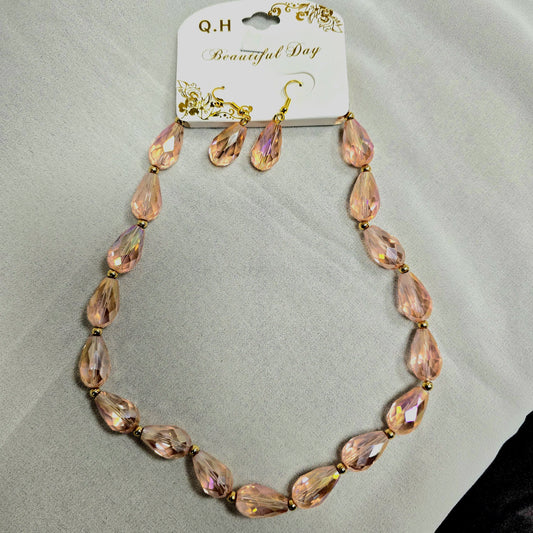 Fashion Jewellery Set with Crystal Necklace & Earrings