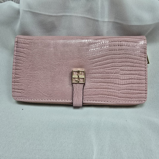 PU Leather Women’s Wallet with Zipper Pocket and Card Holder (XX-34) - Pink